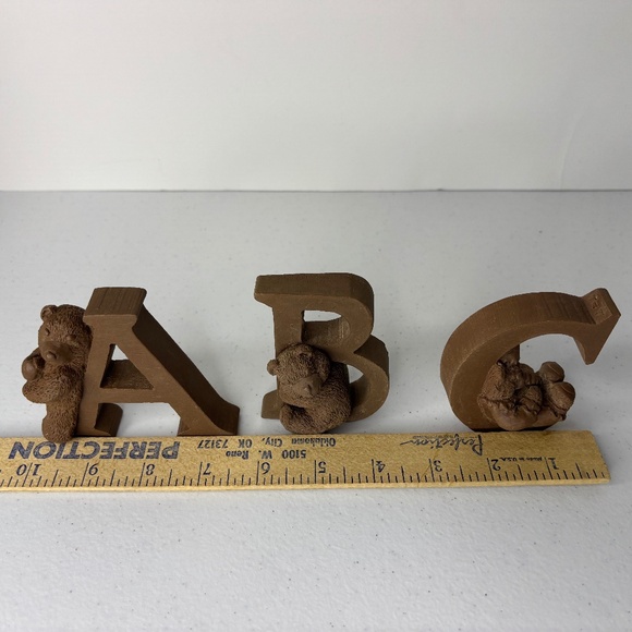 TNT Unfinished ABC Teddy Bear Figurine Set and Teddy Bear Ornament Four Pieces - Picture 14 of 16